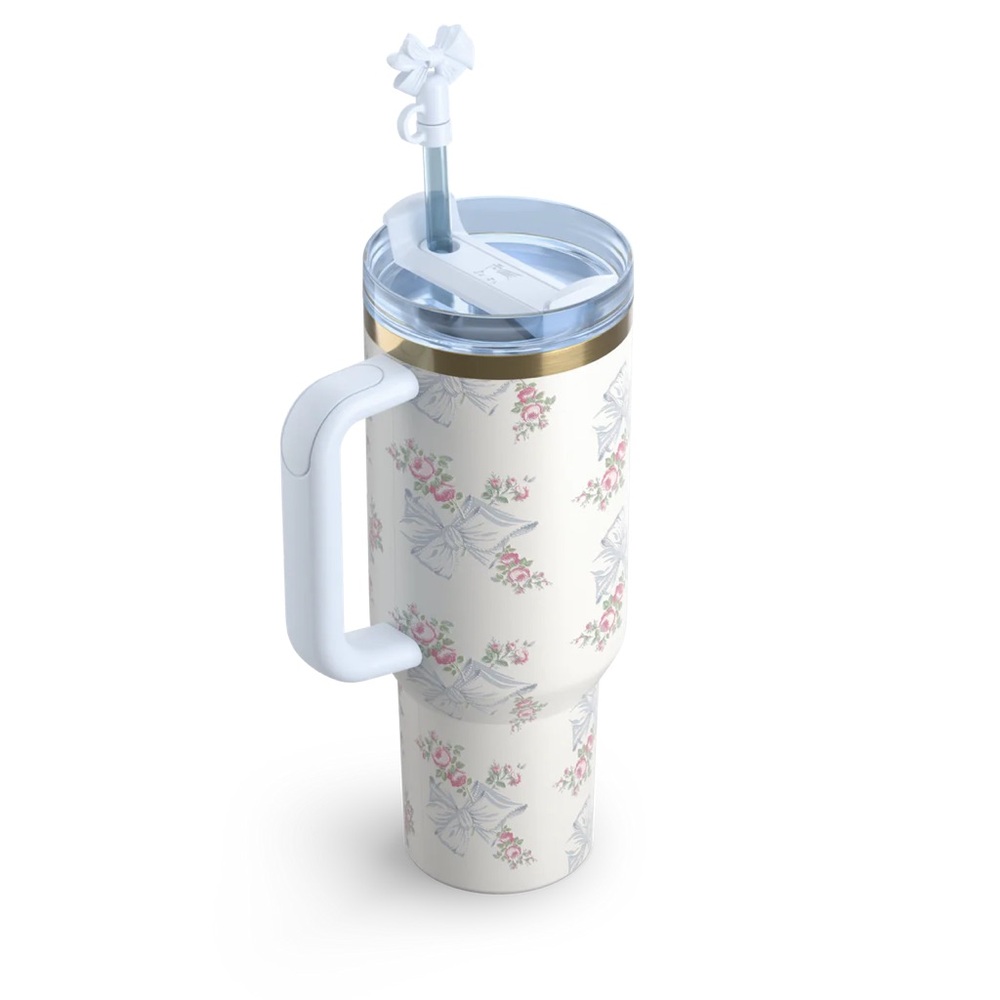 Stanley x LoveShackFancy Holiday Quencher - 40 oz - Rosa Beaux Blue - Picture 3 of 4